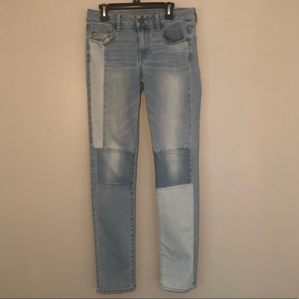 American Eagle Patchwork Skinny Jeans